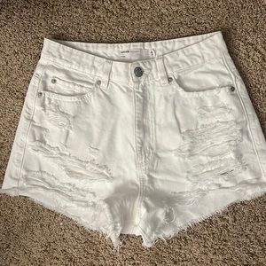 Garage ripped denim shorts
